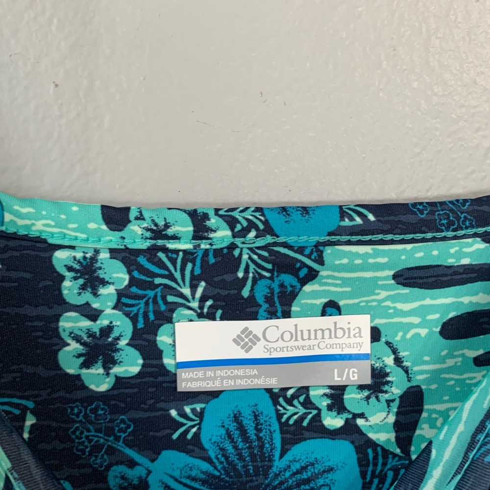 Columbia Blue and Green Floral Midi Dress - Picture 3 of 11